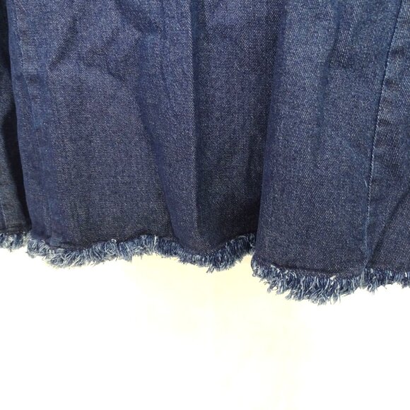 Jessica London Open Front Denim Jacket Fringe Edges Women Plus Size 20W Long Slv - Picture 6 of 12